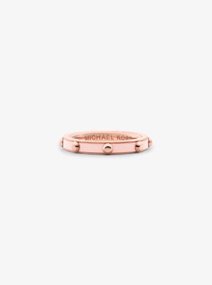 MKJ7563 - Studded Rose Gold-Plated and Acetate Ring ROSE GOLD