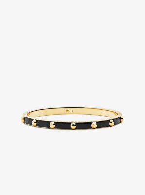 MKJ7689 - Studded Gold-Plated and Acetate Bangle GOLD