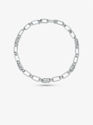 MKJ8052 - Precious Metal-Plated Sterling Silver Chain Link Necklace SILVER