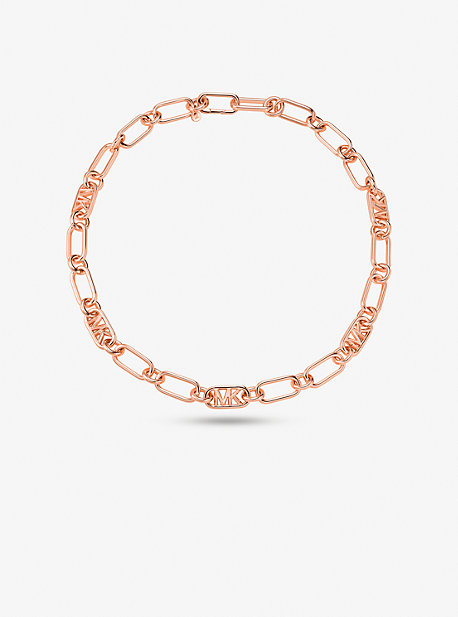 MKJ8052 - Precious Metal-Plated Brass Chain Link Necklace ROSE GOLD