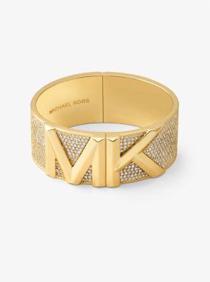 MKJ8085 - Mott Precious Metal-Plated Brass Pavé Bangle GOLD