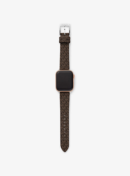 MKS8002 - Logo Strap For Apple Watch® BROWN