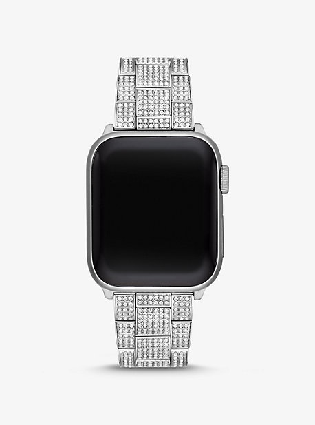 MKS8006 - Pavé Silver-Tone Strap For Apple Watch® SILVER