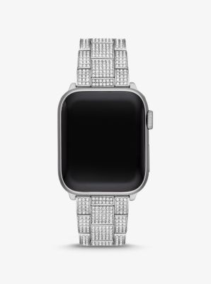 MKS8006 - Pavé Silver-Tone Strap For Apple Watch® SILVER