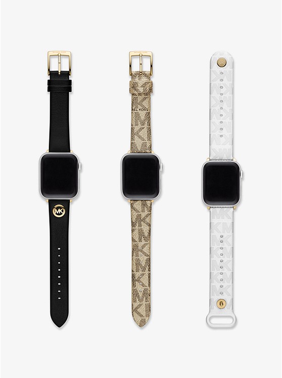 MK MKS8010SET Logo and Rubber Straps For Apple Watch® Gift Set GOLD