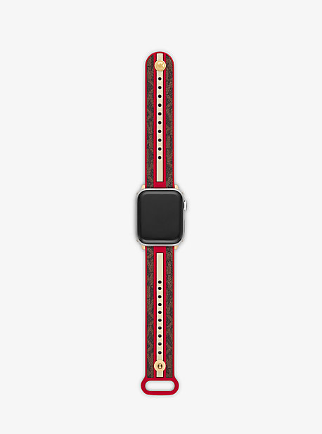 MKS8015 - Logo Stripe Strap For Apple Watch® RED