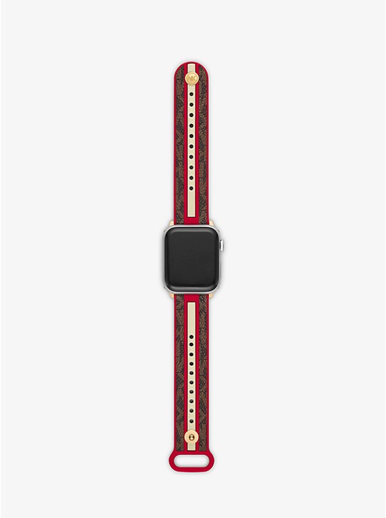 MK MKS8015 Logo Stripe Strap For Apple Watch® RED
