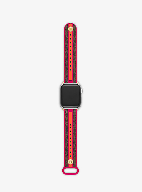 MKS8016 - Logo Stripe Strap For Apple Watch® PINK