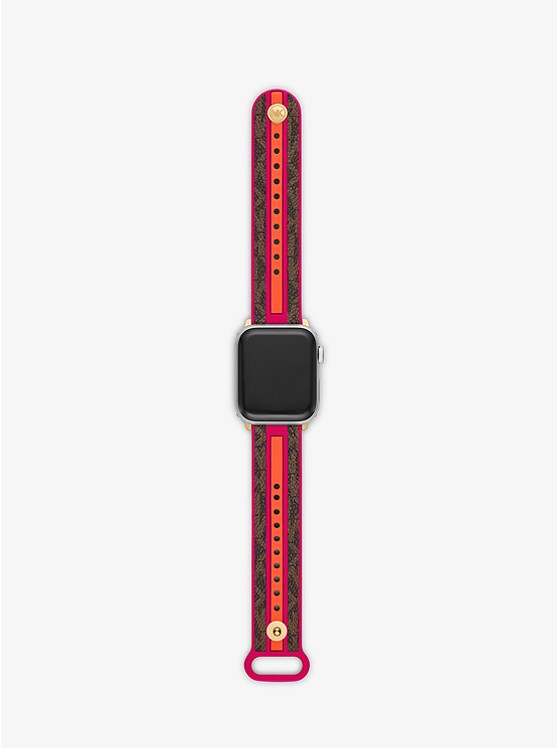 MK MKS8016 Logo Stripe Strap For Apple Watch® PINK