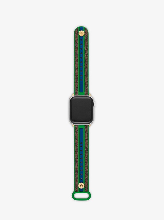 MK MKS8017 Logo Stripe Strap For Apple Watch® GREEN