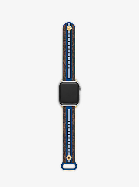 MKS8018 - Logo Stripe Strap For Apple Watch® BLUE