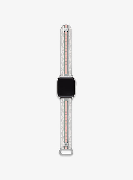 MKS8022 - Logo Stripe Strap For Apple Watch® GREY