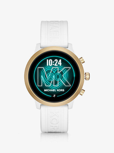 MKT5071 - Michael Kors Access Gen 4 MKGO Gold-Tone and Silicone Smartwatch WHITE