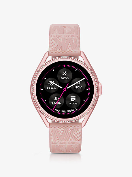 MKT5116 - Michael Kors Access Gen 5E MKGO Pink-Tone and Logo Rubber Smartwatch PINK