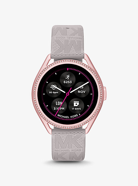 MKT5117V - Michael Kors Access Gen 5E MKGO Pink-Tone and Logo Rubber Smartwatch GREY