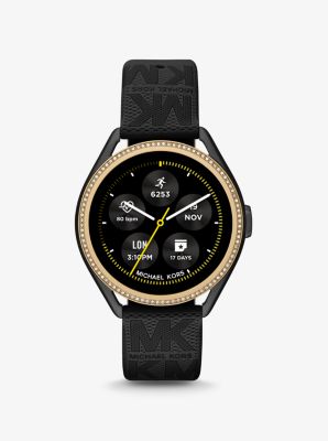 MKT5118 - Michael Kors Access Gen 5E MKGO Two-Tone and Logo Rubber Smartwatch BLACK