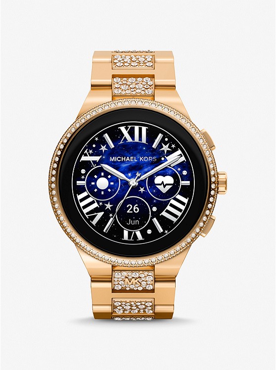 MK MKT5146V Gen 6 Camille Pavé Gold-Tone Smartwatch GOLD