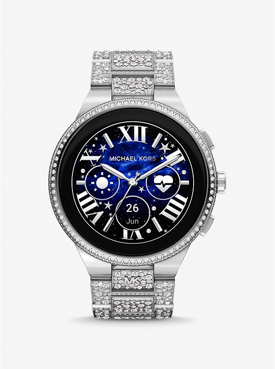 MK MKT5148V Gen 6 Camille Pavé Silver-Tone Smartwatch SILVER
