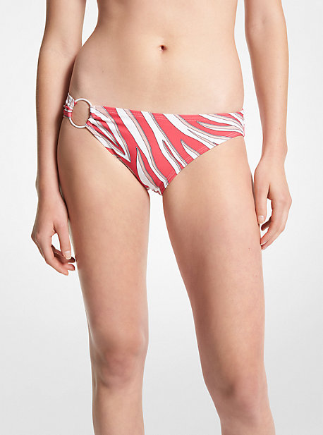 MM1B681 - Zebra Print Bikini Bottom GERANIUM