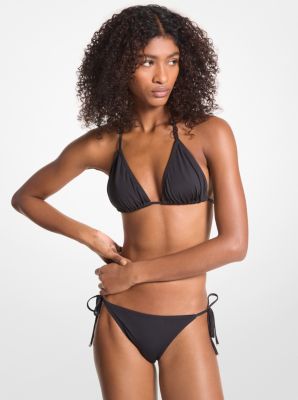 MM1N169 - Stretch Nylon Triangle Bikini Top BLACK