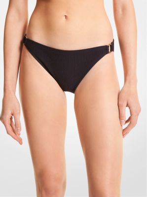 MM1W429 - Textured Stretch Bikini Bottom BLACK