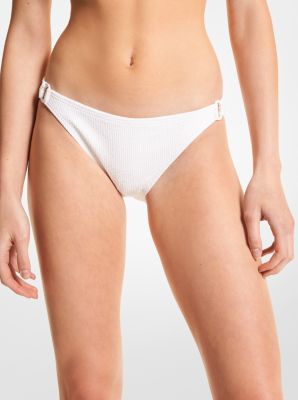 MM1W429 - Textured Stretch Bikini Bottom WHITE