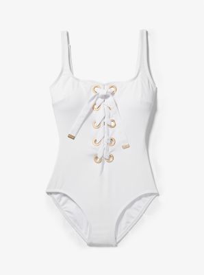 MM43456 - Lace-Up Swimsuit WHITE