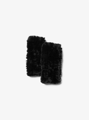 MMK10553 - Shearling Fingerless Gloves BLACK