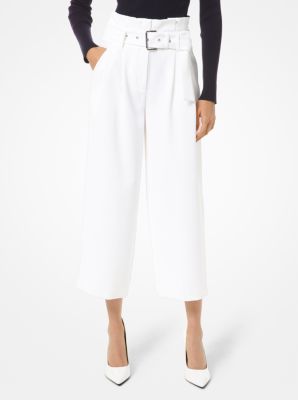 MS03H3UB4J - Belted Crepe Trousers  WHITE