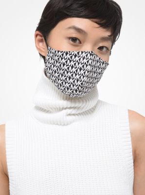 MS100092RA - Logo Stretch Cotton Face Mask BLACK/WHITE