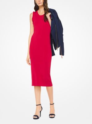 MS88XWV5ZW - Ruffled Stretch-Viscose Dress TRUE RED