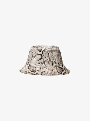 MU100014BG - Snake Print Stretch Cotton Bucket Hat DUNE