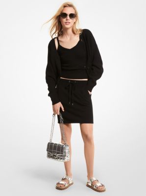 MU17034CSN - Wool Blend Mini Skirt BLACK