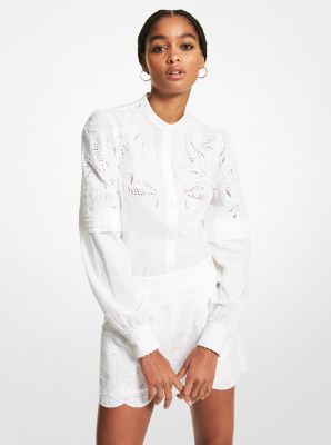 MU240CU6HT - Palm Eyelet Cotton Shirt WHITE