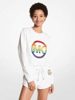 MU250T54MY - PRIDE Embellished Organic Cotton Terry Sweatshirt WHITE