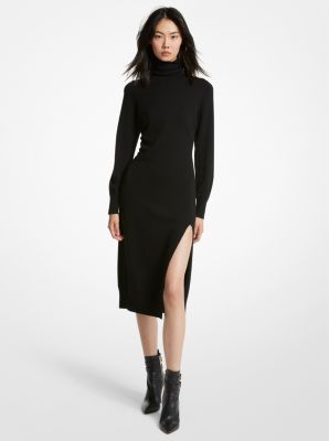 MU2813ECSN - Wool Blend Turtleneck Dress BLACK