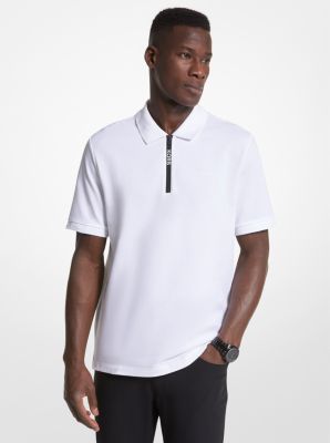 OF150DD2ZY - Cotton Half-Zip Polo Shirt WHITE