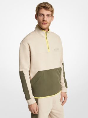 OS351EI5MF - Cotton Blend Half-Zip Sweatshirt LIGHT SAND