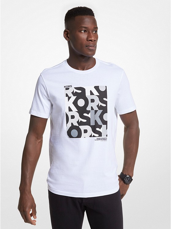 MK OS351GOFV4 Graphic Logo Cotton T-Shirt WHITE