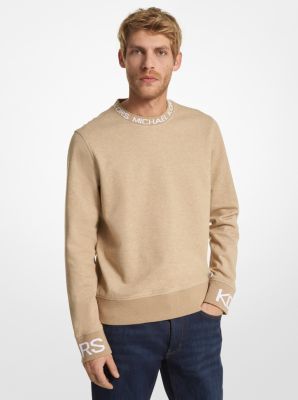 OU150595MF - Logo Tape Cotton Blend Sweater CAMEL HTHR
