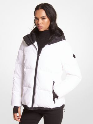 QA422178 - Faux Fur-Trim Quilted Puffer Jacket WHITE