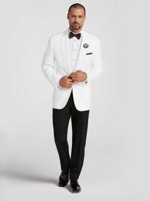 White Dinner Jacket Tux by Joseph & Feiss Tuxedo Rental Moores Clothing