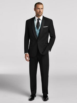 Black Shawl Lapel Tuxedo by Calvin Klein | Tuxedo Rental | Moores Clothing