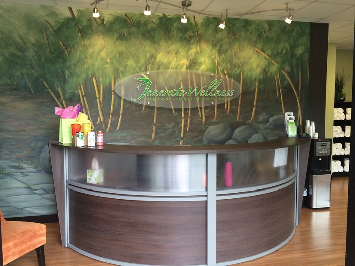 round reception desk