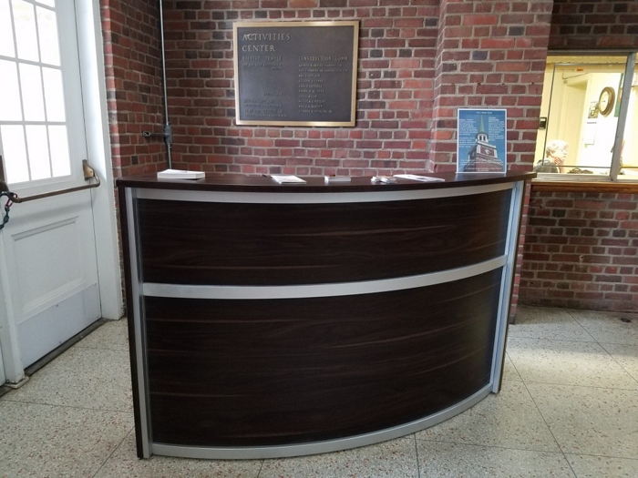 single surface reception desk