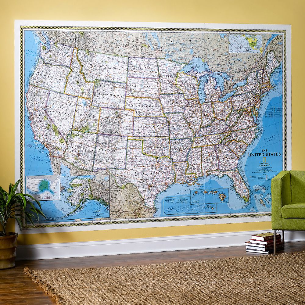 Map United States Mural 
