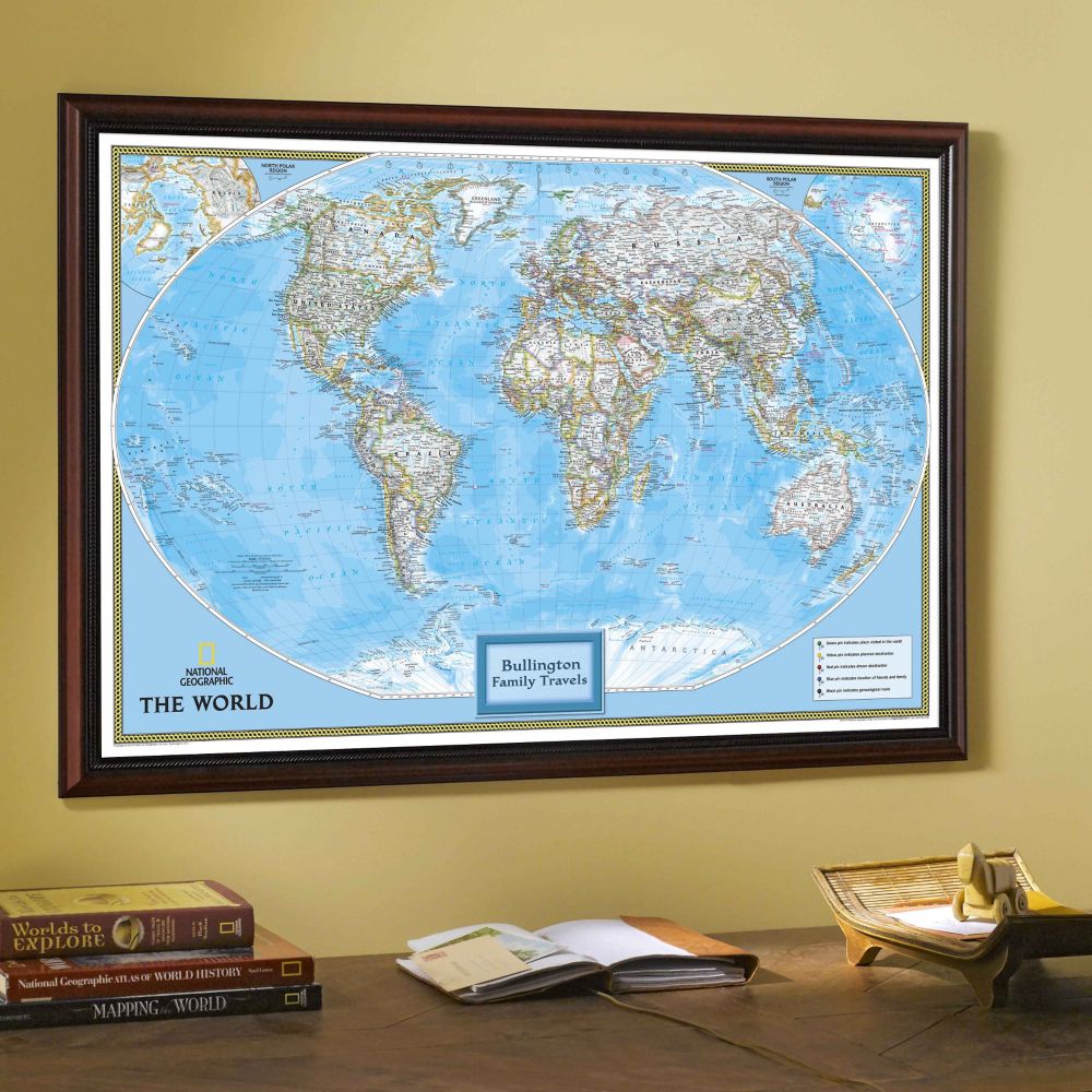 Map United States Art Original Sale National Geographic ''My World'' Personalized Map (Classic)