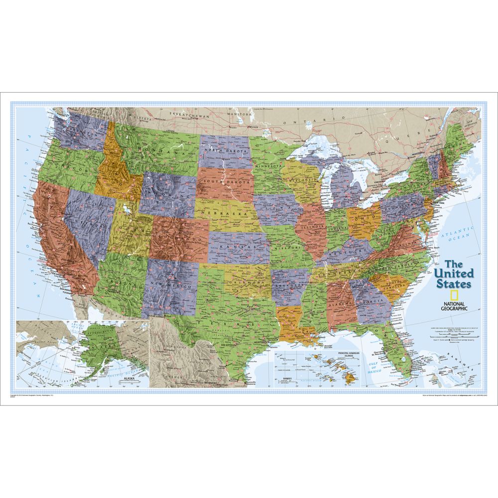 Map United States Laminated 