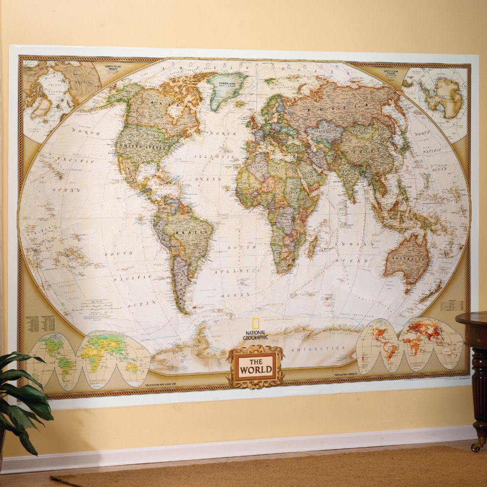 Map Of The World Wall World Executive Wall Map, Mural