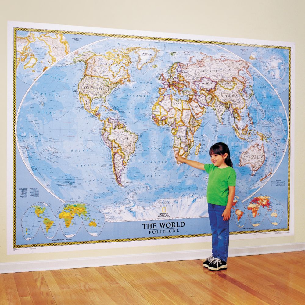 World Classic Wall Map, Mural - National Geographic Store
